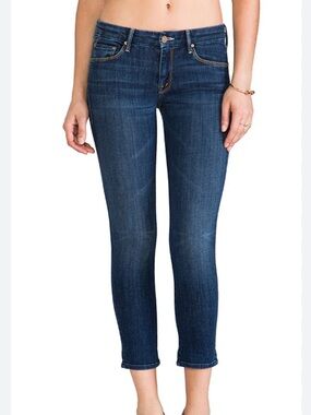 MOTHER The Cropped Looker Jeans - Dark Blue Cropped Women's Jeans